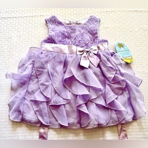 American Princess Lilac Rosette Party Dress 24M NWT Layered Toddler Formal